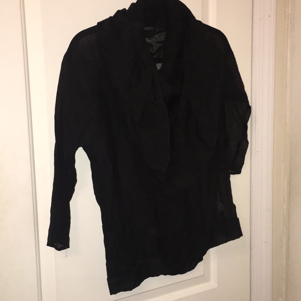 Sheer cowel neck shirt